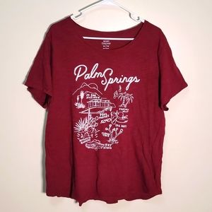 Old Navy "Palm Springs" tee XL Maroon EUC Retro